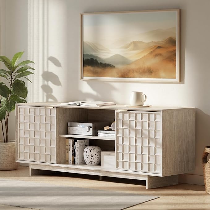 COLAMY TV Stand with Two Doors, Entertainment Center 59" with Adjustable - Image 9
