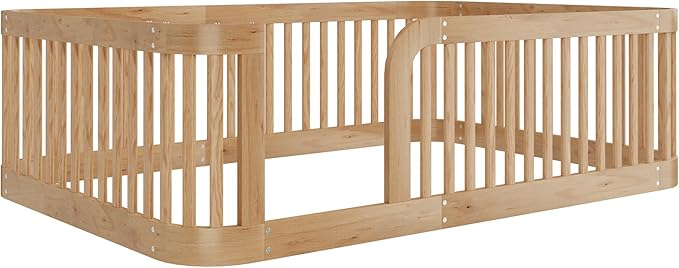 Full Floor Bed with High Fence and Rounded Corner Design, Montessori Floor Bed - Image 6