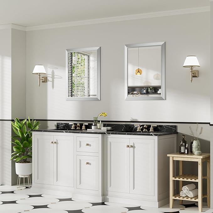 24x30 Inch Silver Bathroom Mirror - Image 4