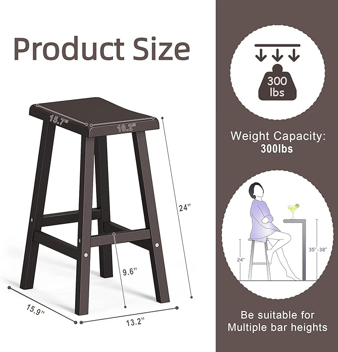 24" H Bar Stools Set of 2 - Image 3