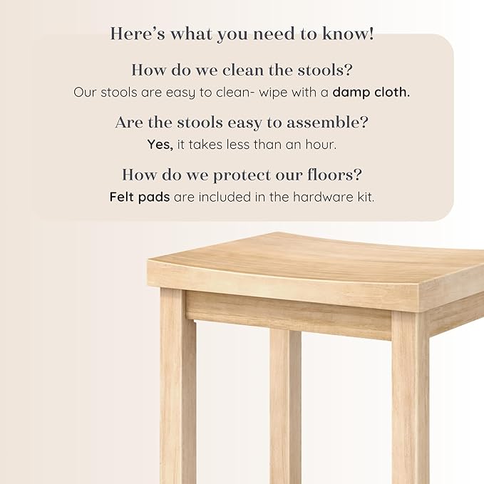 Grain & Grove Smith Collection Solid Wood Counter Height Bar Stool, 24-Inch - Image 5