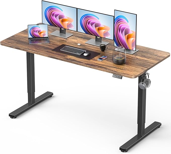 Standing Desk, Large Height Adjustable Electric Stand up Desk, 55 x 24 Inches by XyndyxErgonomicDesign