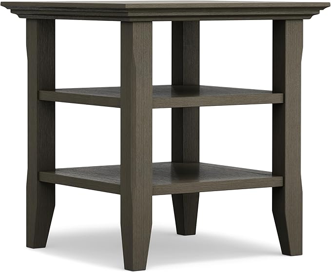 SIMPLIHOME Acadian SOLID WOOD 19 inch Wide Square Transitional End Table in by SimpliHome