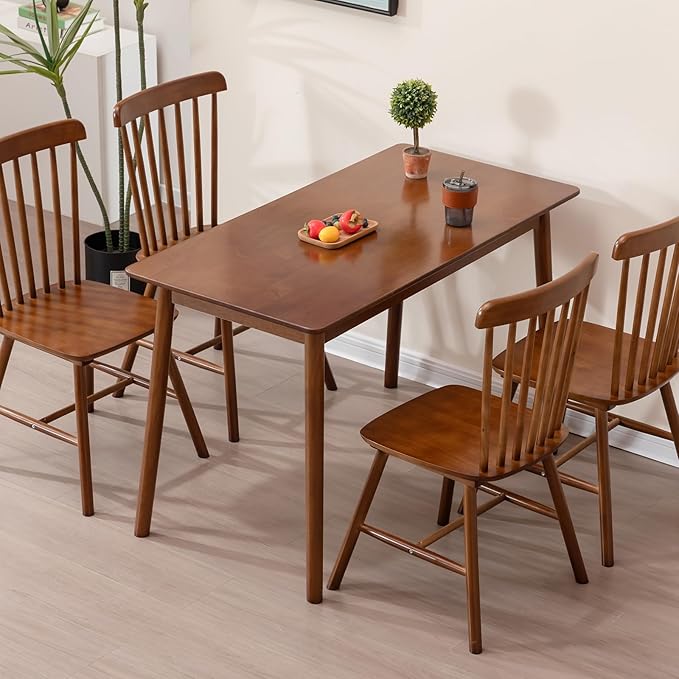 Rectangular Kitchen Solid Wood Dining Table 46.8 inches Legs Sturdy Natural - Image 2