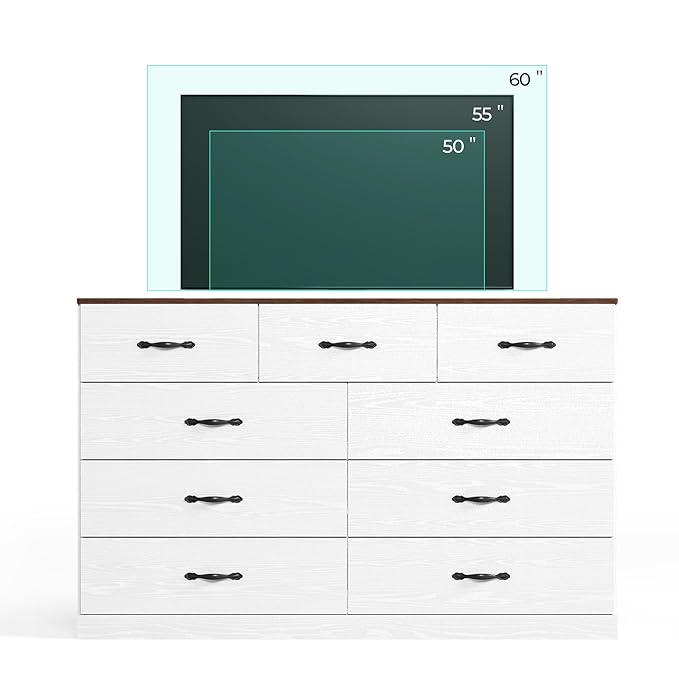LINSY HOME 9 Drawer Dresser for Bedroom, Modern TV Stand Dressers - Image 9