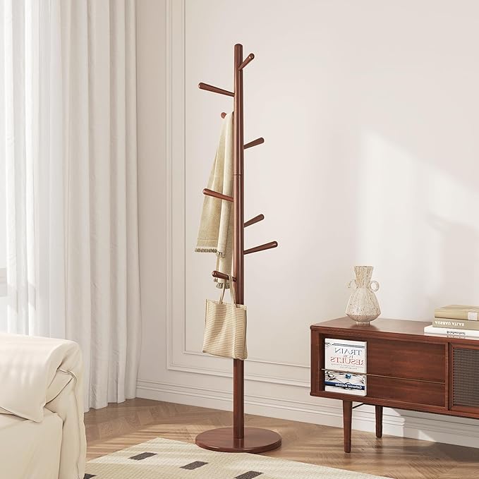 Uniclinens Coat Rack Freestanding Solid Wood Coat Tree Standing - Image 7