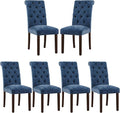 COLAMY Button Tufted Dining Chairs Set of 6, Parsons Upholstered Fabric Dining by COLAMYINC