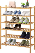 6-Tier Bamboo Shoe Rack for Entryway, Stackable | Foldable | Natural, Shoe by VIEWCARE