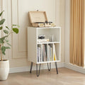 Record Player Stand with Vinyl Storage, Cabinet Holds Up to 150 Albums by Leesingdo