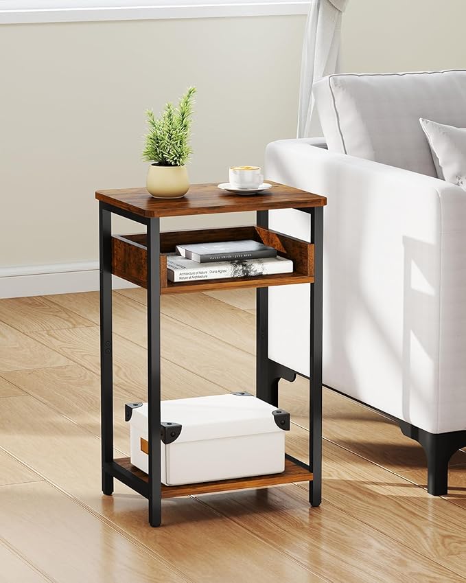 Side Table, 25 inch High End Table, Small Bedside Table - Image 2