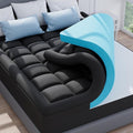 ELEMUSE 3 Inch Dual Layer Memory Foam Mattress Topper King, 2 Inch Cooling Gel by Elemuse