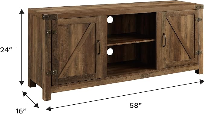 Walker Edison Georgetown Modern Farmhouse Double Barn Door TV Stand - Image 3