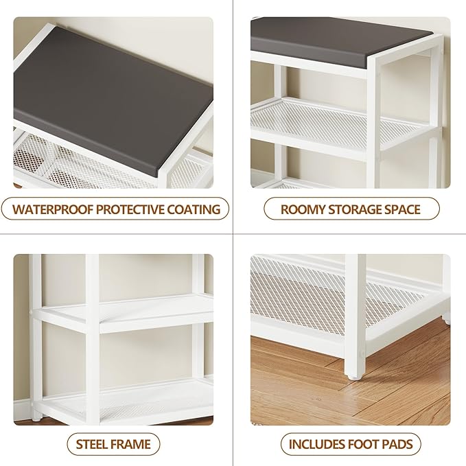Small Shoe Bench Shoe Rack Storage Bench Entryway Bench Shoe Shelf - Image 6