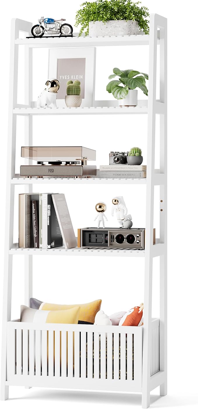 Bamjoy Bamboo White Bookshelf - Image 7