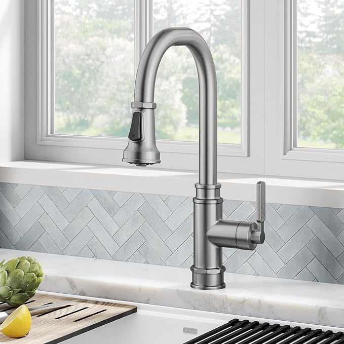 KRAUS Allyn Transitional Industrial Pull-Down Single Handle Kitchen Faucet in - Image 2