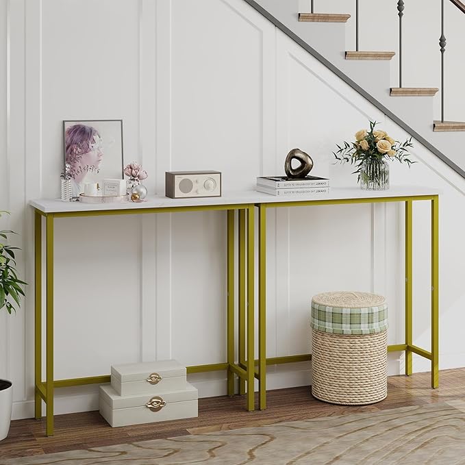 HollyHOME Narrow Console Table, 29.5" Slim Entryway Table, Sofa Stand, Hallway - Image 6