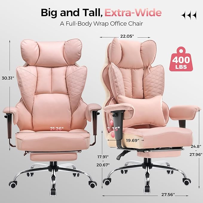 GTRACING Big and Tall Gaming Chair 400lbs Heavy Duty Office Chair - Image 2