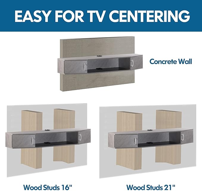 FITUEYES Floating TV Stand Wall Mounted Entertainment Center Media Console - Image 6