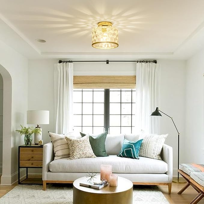Gold Flush Mount Ceiling Light - Image 5