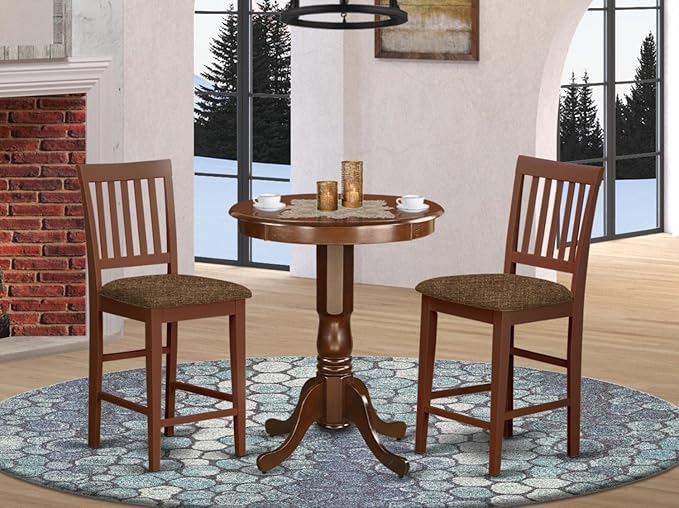East West Furniture EDVN3-MAH-C 3 Piece Counter Set - Image 7