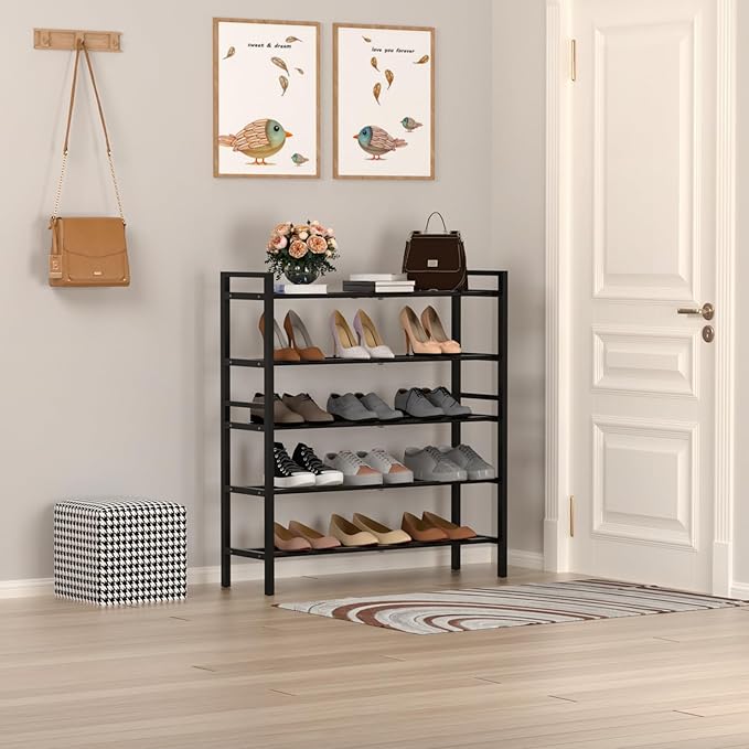 Haddockway Bamboo Shoe Rack for Closet, Free Standing Shoe Organizer - Image 2
