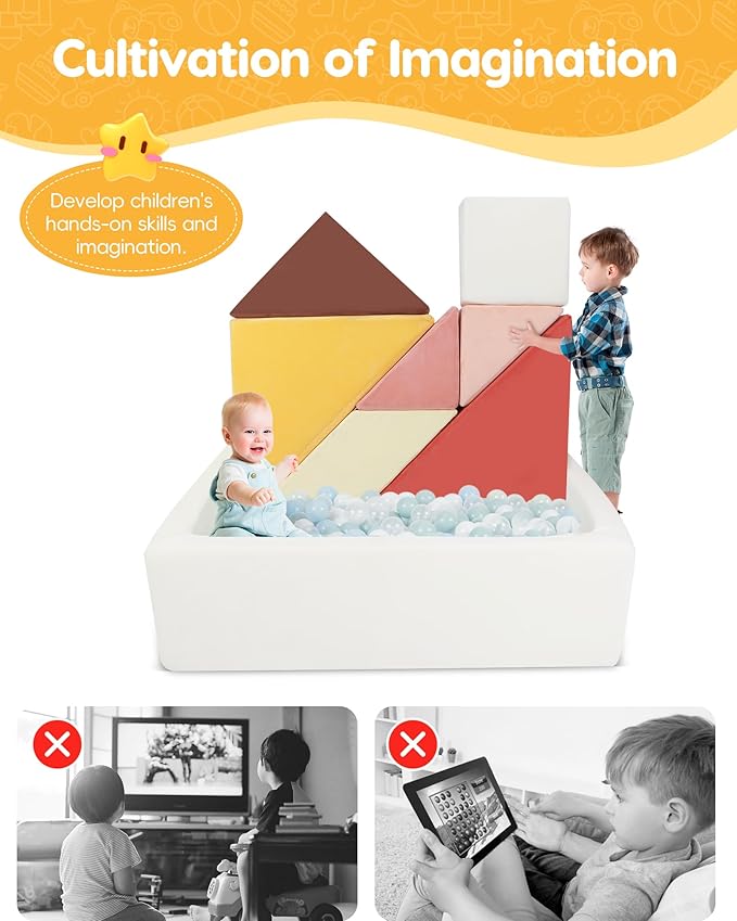 Kids Play Sofa, Tangram Square Puzzles Couch Furniture, Modular Kids Play - Image 5