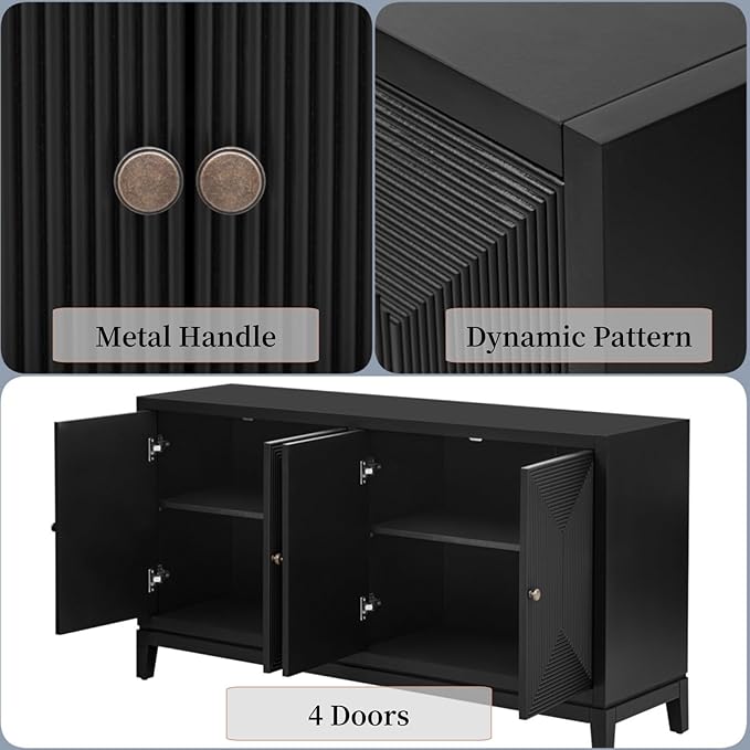 Merax 60" Sideboard Buffet Storage Cabinet - Image 5