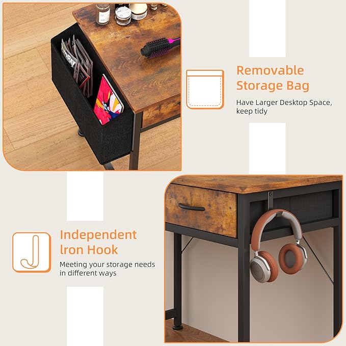 Small Desk with Fabric Drawers- - Image 7