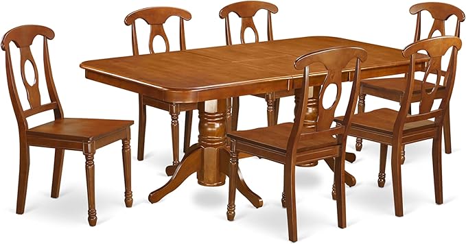 East West Furniture NANA7-SBR-W 7 Piece Kitchen Table Set Consist of a by EastWestFurniture