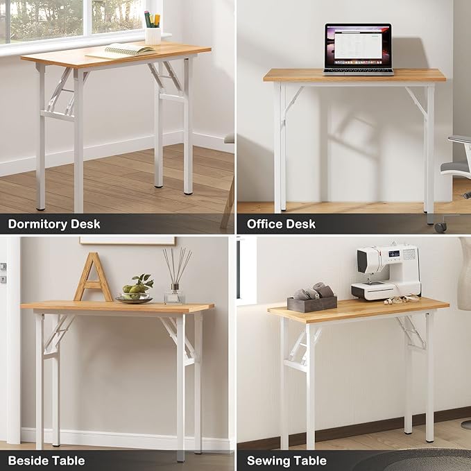Need Small Desk 31 1/2" No Assembly Foldable Writing Table, Sturdy and Heavy - Image 6