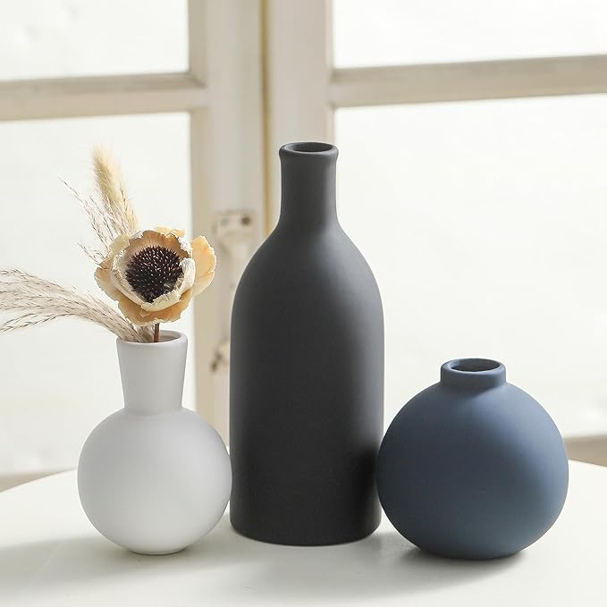 Ceramic Vase Set of 3 | Vases Home Decor | Decorative Flower Table Rustic Vase - Image 6