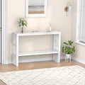 Bamboo Wood Console Table 47.2" Entryway Table, 2-Tier Farmhouse Narrow Sofa by Bamboonova