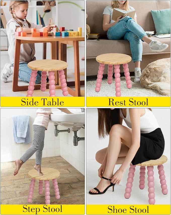 Masupu Solid Wooden Step Stool for Adults Kids, 11 inch Small Foot Stool - Image 9