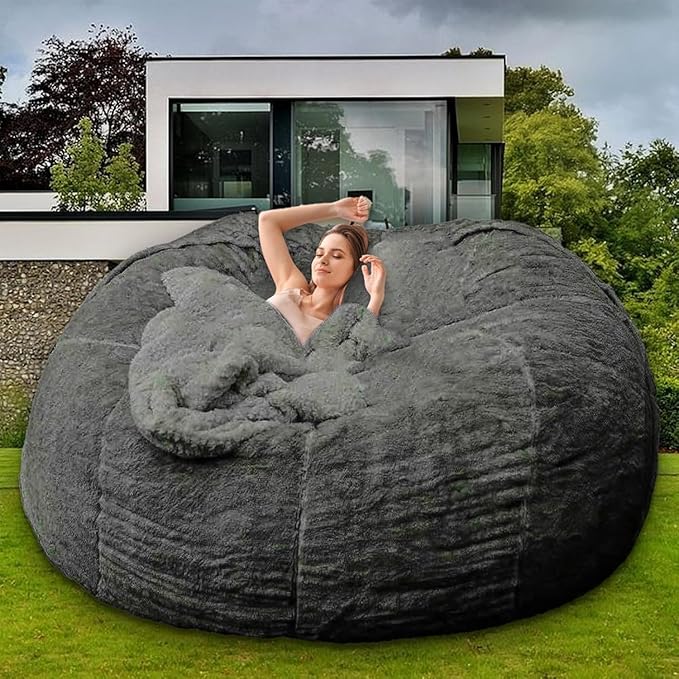 Bean Bag Chair for Kids Adults Without Filler Oversized Round Plush Beanbag - Image 5