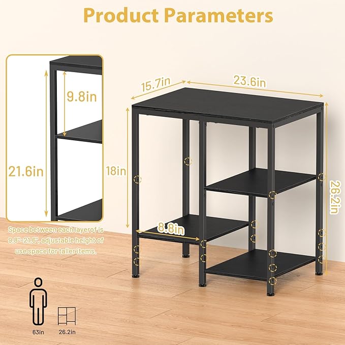 Kitchen Microwave Stand, 4-Tier Adjustable Bakers Rack, Space-Saving Metal - Image 3
