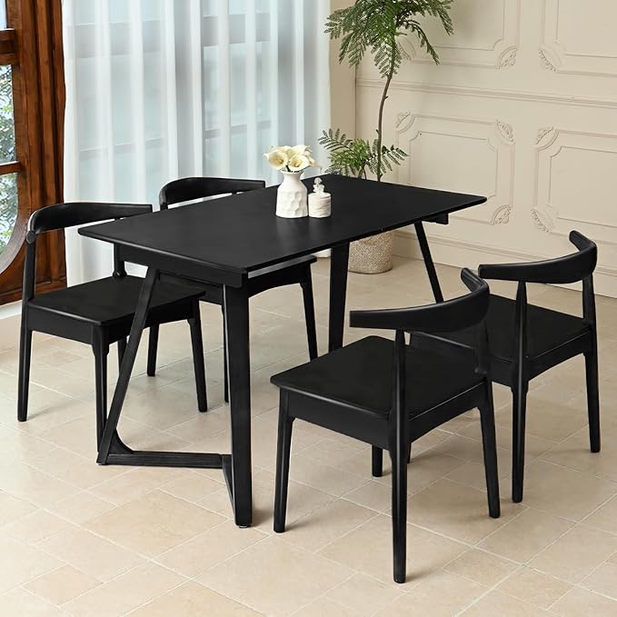 DELAVIN Solid Wood Dining Chairs Set of 4, Farmhouse Style High Ladder Back by DELAVIN