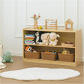 Kids Bookshelf and Toy Storage Shelf, Wooden Montessori Bookshelf, 2-Tier Toy by KidiHouse