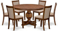 F3MZ7-50N-04 7-Pc Kitchen Table Set Includes a Pedestal Table and 6 Light Tan by LuxebyEastWestFurniture