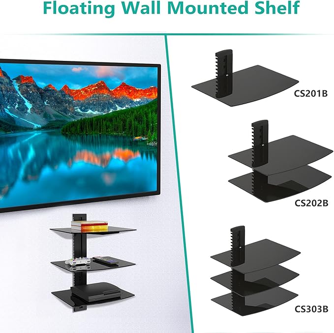 WALI Floating Entertainment Center Shelves, Holds Up to 17.6lbs, TV Shelf - Image 6