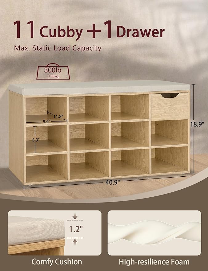 DINZI LVJ Shoe Storage Bench - Image 3