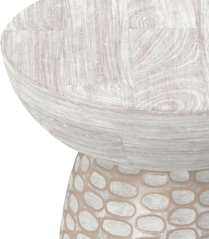 SIMPLIHOME Boyd 13-inch Wide Solid Mango End Table in White Wash, - Image 8