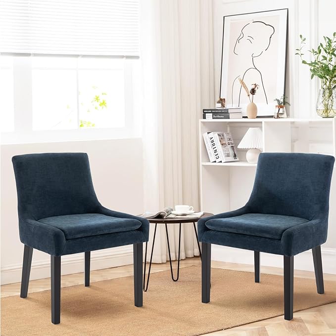 COLAMY Modern Dining Chairs Set of 4, Upholstered Corduroy Accent Side Leisure - Image 2