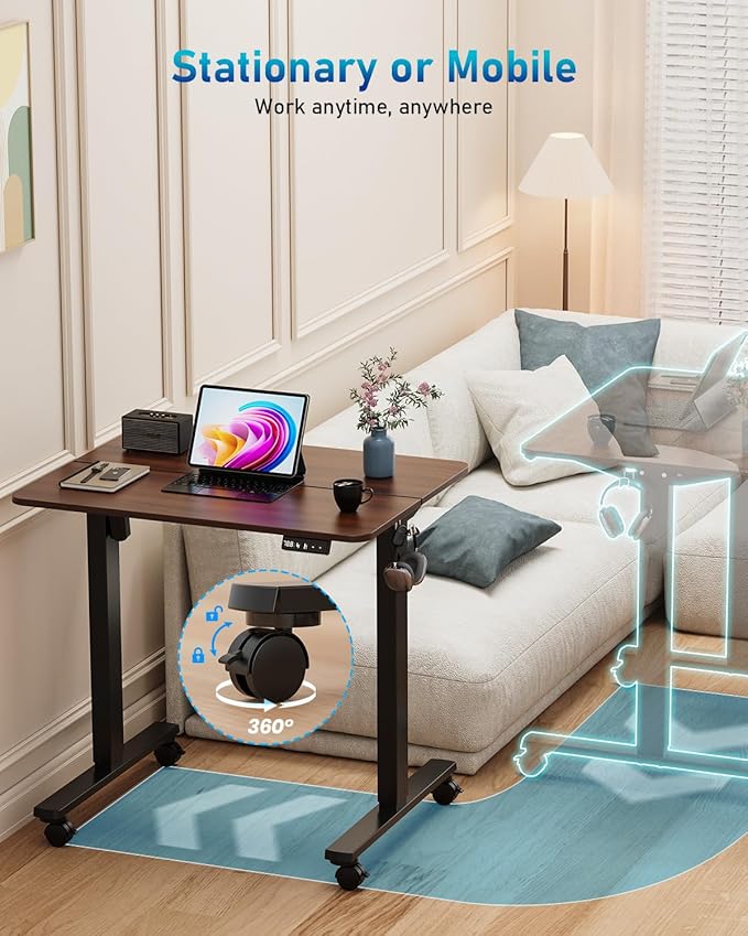 Small Height Adjustable Electric Standing Desk, 31.5" x 23.6" Sit Stand up Desk - Image 4