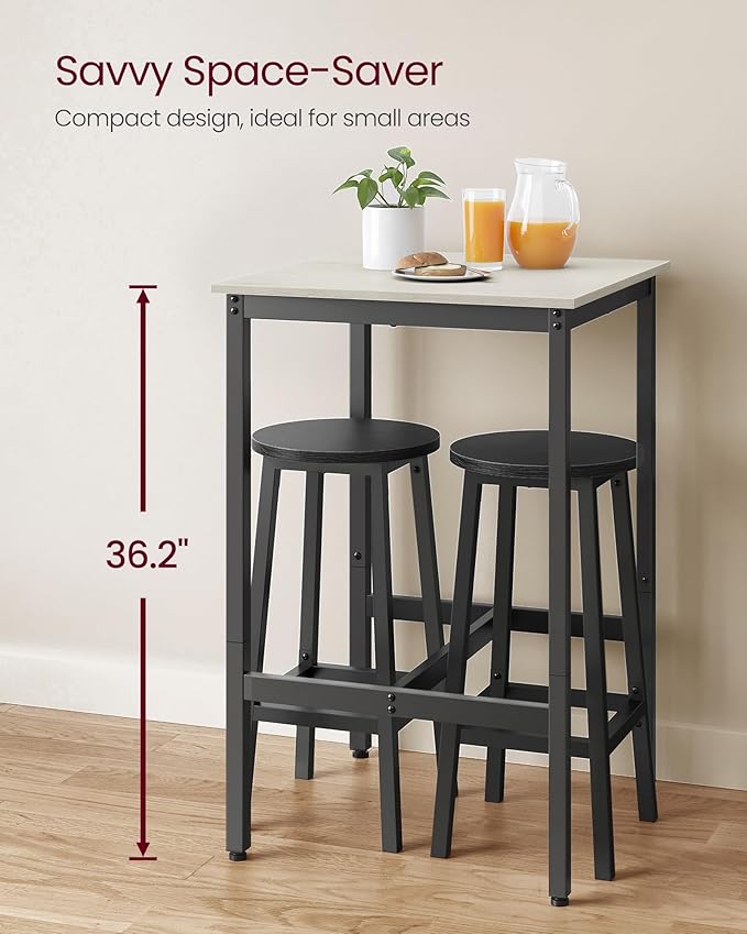 VASAGLE Bar Table, Small Kitchen Dining Table, High Top Pub Table, Height - Image 3