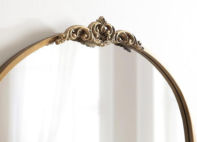 Kate and Laurel Myrcelle Traditional Arched Mirror; 25 x 33; Gold; Decorative - Image 3