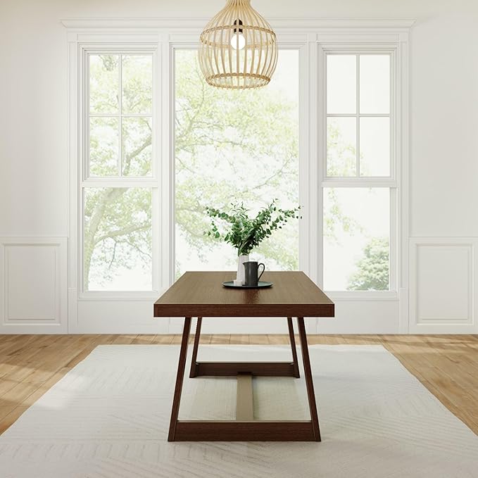 Plank+Beam 72 Inch Farmhouse Dining Table, Solid Wood Rustic Kitchen Table - Image 5
