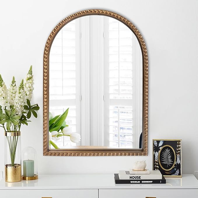 ironsmithn Gold Arched Mirror, Marlowe Decorative Accent Mirrors - Image 8