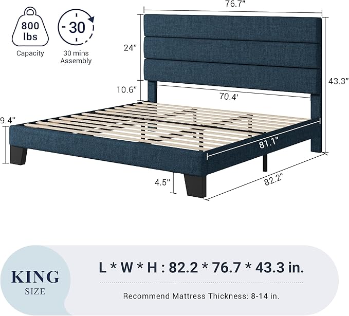 Allewie King Size Platform Bed Frame - Image 2