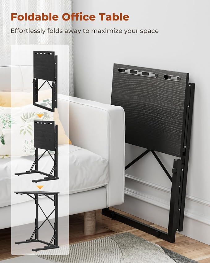 21''Wx28''H Folding TV Tray Set of 2, Small Foldable C-Shaped Tray Table - Image 4