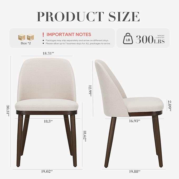 COLAMY Upholstered Dining Chairs Set of 4, Modern Kitchen Chairs - Image 7